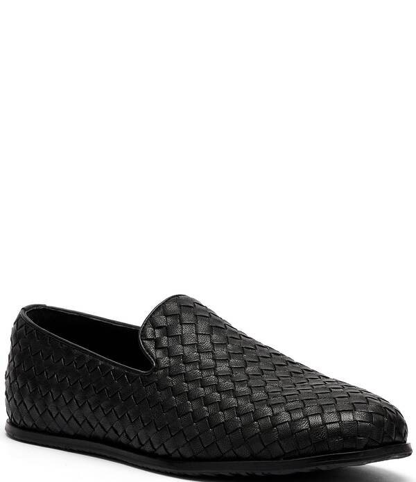 目じるしノーラン メンズ シューズ スリッポン・ローファー Marc Nolan Men\u0027s Portofino Wovenetian Loafers Black 黒いこと