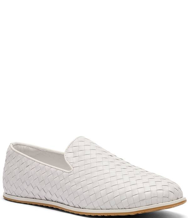 目じるしノーラン メンズ シューズ スリッポン・ローファー Marc Nolan Men\u0027s Portofino Wovenetian Loafers White 白いこと