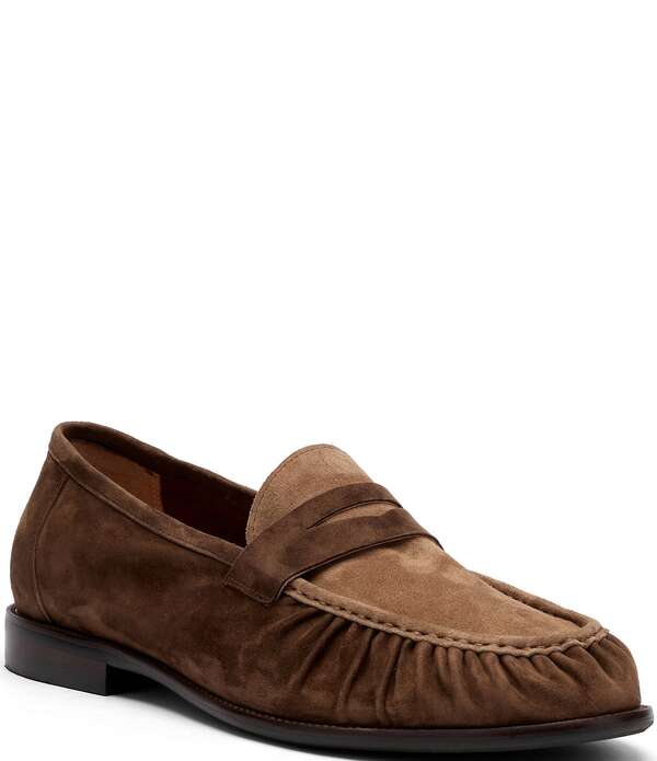 目じるしノーラン メンズ シューズ スリッポン・ローファー 筋目 Marc Nolan Men\u0027s Kennedy Pleated Penny Loafers Triple Brown 赤銅色