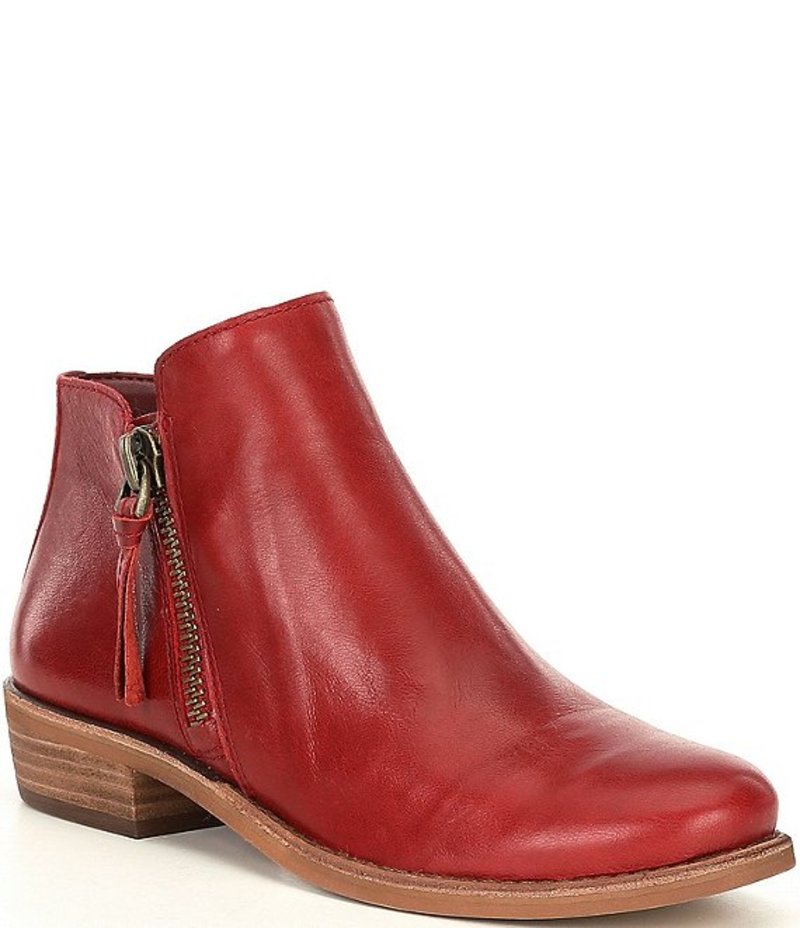 限定製作 楽天市場 ジービー レディース ブーツ レインブーツ シューズ A Lister Double Zip Closure Leather Block Heel Booties Santorini Red Revida 楽天市場店 人気ブランド Lexusoman Com