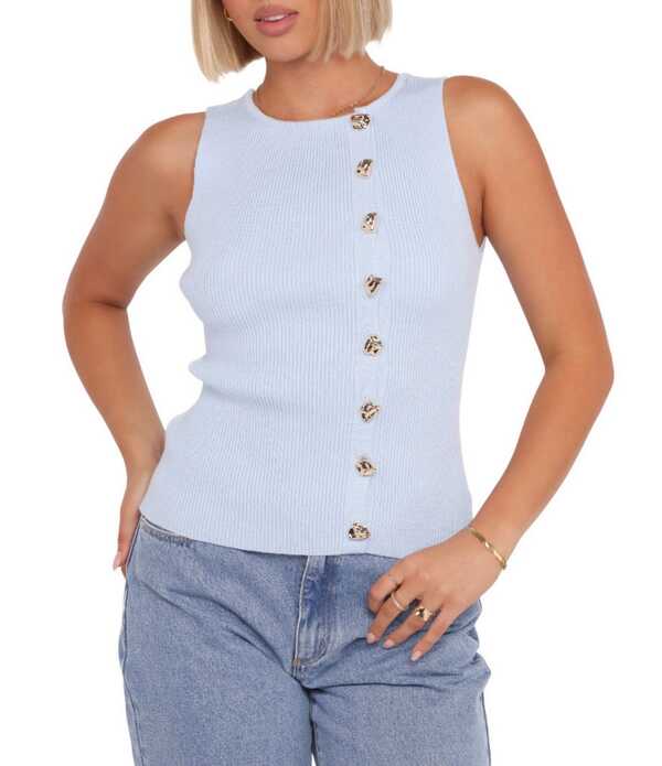 ペタルアンドパップ レディース トップス シャツ ベスト ノースリーブ ニット Petal & Pup Lysa Knit Round Neck Sleeveless Vestop Blue ブルー|ReVida 店