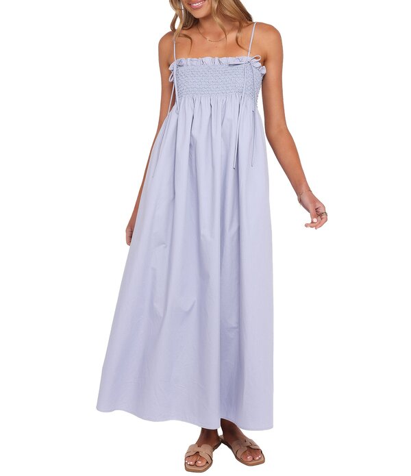 ペタルアンドパップ レディース トップス 衣装 ノースリーブ マキシ Petal \u0026 Pup Josie Square Neck Sleeveless Maxi Dress Cornflower Blue 青色