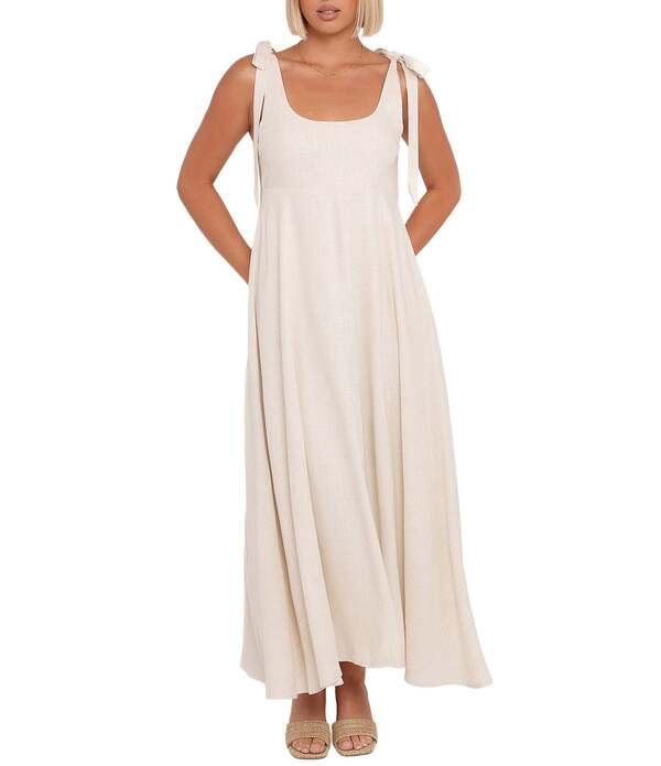 ペタルアンドパップ レディース トップス 衣装 ノースリーブ 帝国 マキシ Petal \u0026 Pup Valara Scoop Neck Sleeveless Tie Shoulder Empire Waist Maxi Dress Oatmeal オートミール