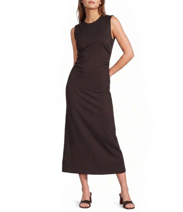 アントニオ メラーニ レディース トップス 衣装 ノースリーブ Antonio Melani Matilda Ponte Jewel Neck Sleeveless Dress Chocolate 黒茶