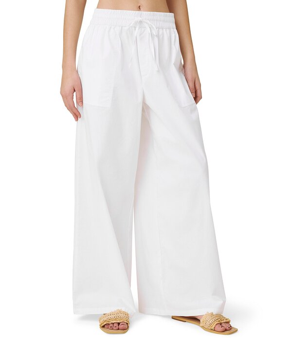 スプレンディット レディース ボトムス 心地よいズボン下 Splendid Mallory Poplin Elastic Waist Palazzo Pants White 白いこと