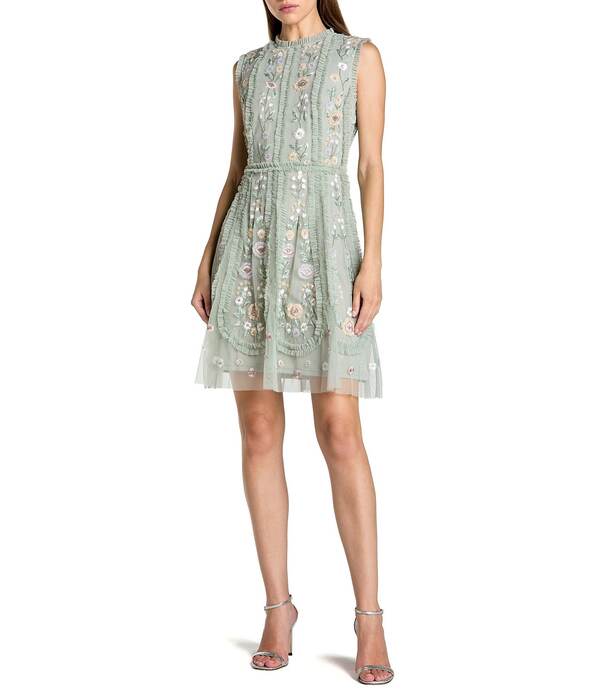 マックダガル レディース トップス 衣装 労働者の一団のど首 御花柄 ノースリーブ 御花 Mac Duggal Floral Beaded Crew Neck Sleeveless Dressage Multi サルヴィア