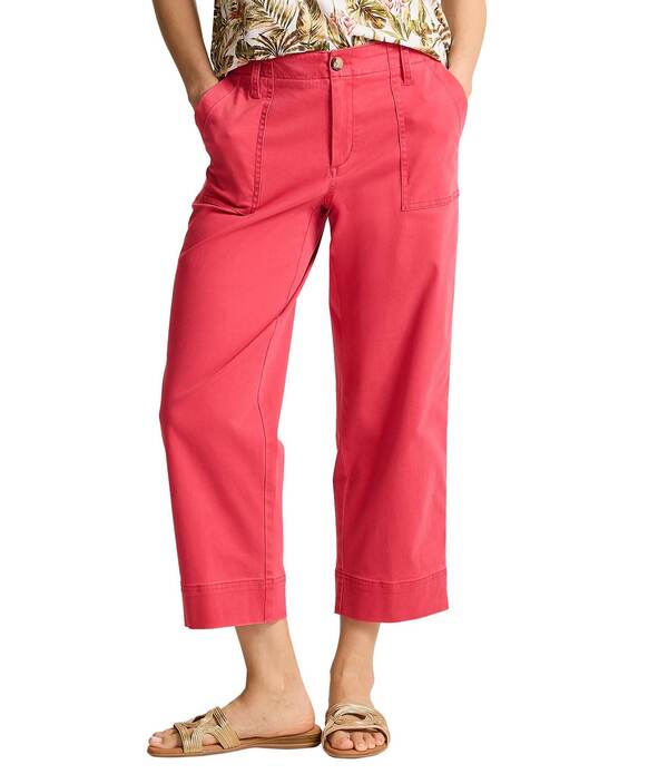 トッミーバハマ レディース ボトムス カジュアルパンツ ワイドレッグ Tシャツ クロップド Tommy Bahama Boracay Stretch Sateen Cropped Wide Leg Pocketed Field Pants Dark Havana｜ReVida 店