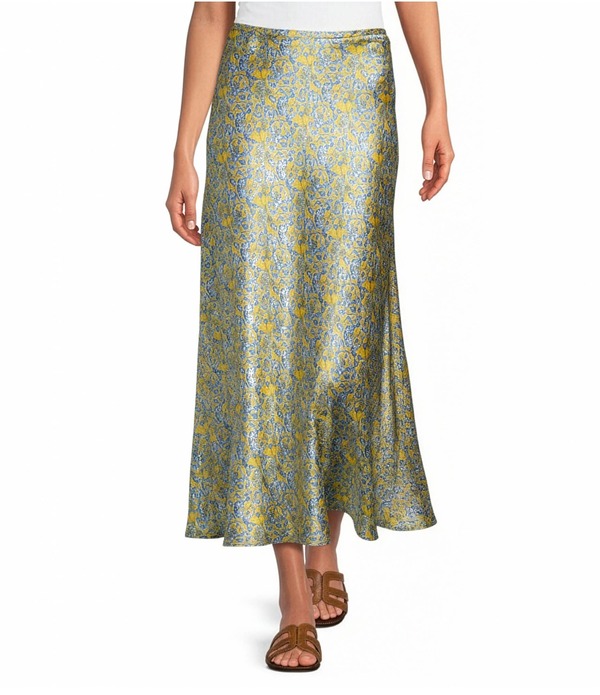 シティブルース レディース ボトムスカート フラワー柄 マキシ フラワー City Blues Bias Floral Pull-On Maxi Skirt Ocean/Dijon|ReVida 店
