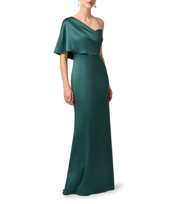 アイダンマットックス レディース トップス 衣装 Aidan Mattox One Shoulder Sheath Mikado Gown Forest フォレスト