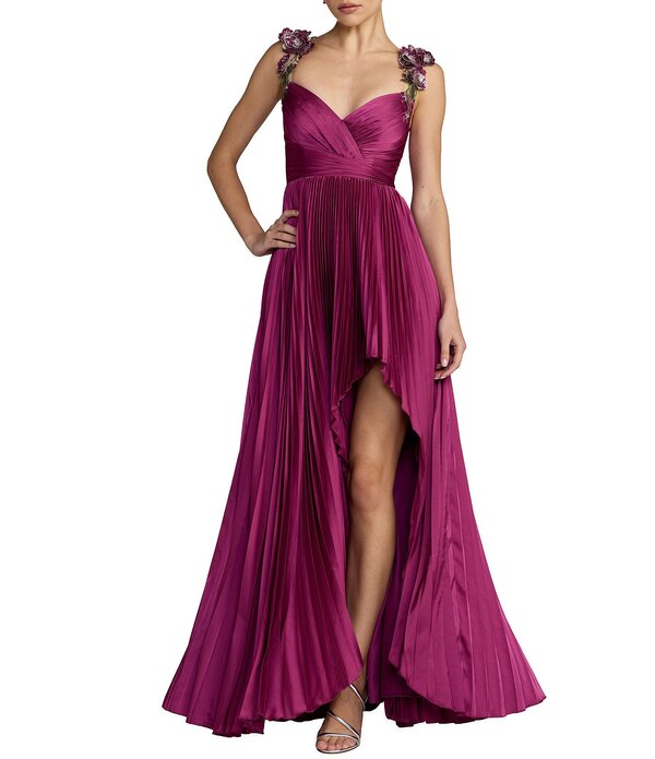 マックダガル レディース トップス 衣装 Mac Duggal Charmeuse Gown With Embellished Straps Magenta マゼンタ