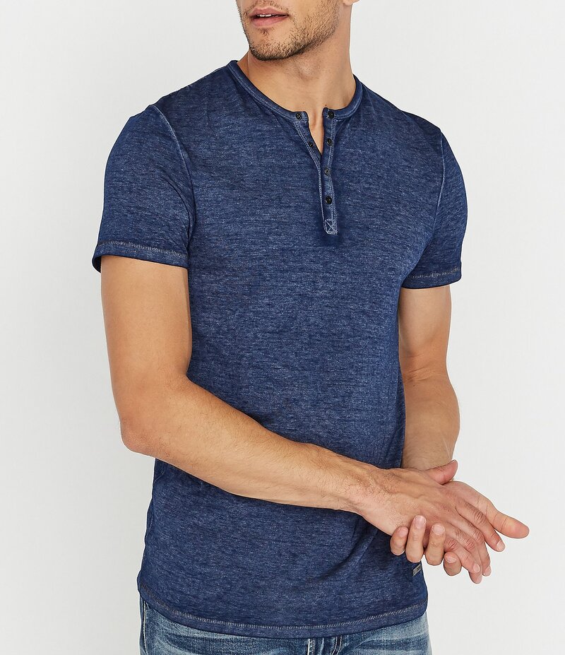 バッファロー・デイビッド・ビトン メンズ トップス シャツ 半袖 Buffalo David Bitton Kasum Short-Sleeve Burnout Henley Whale