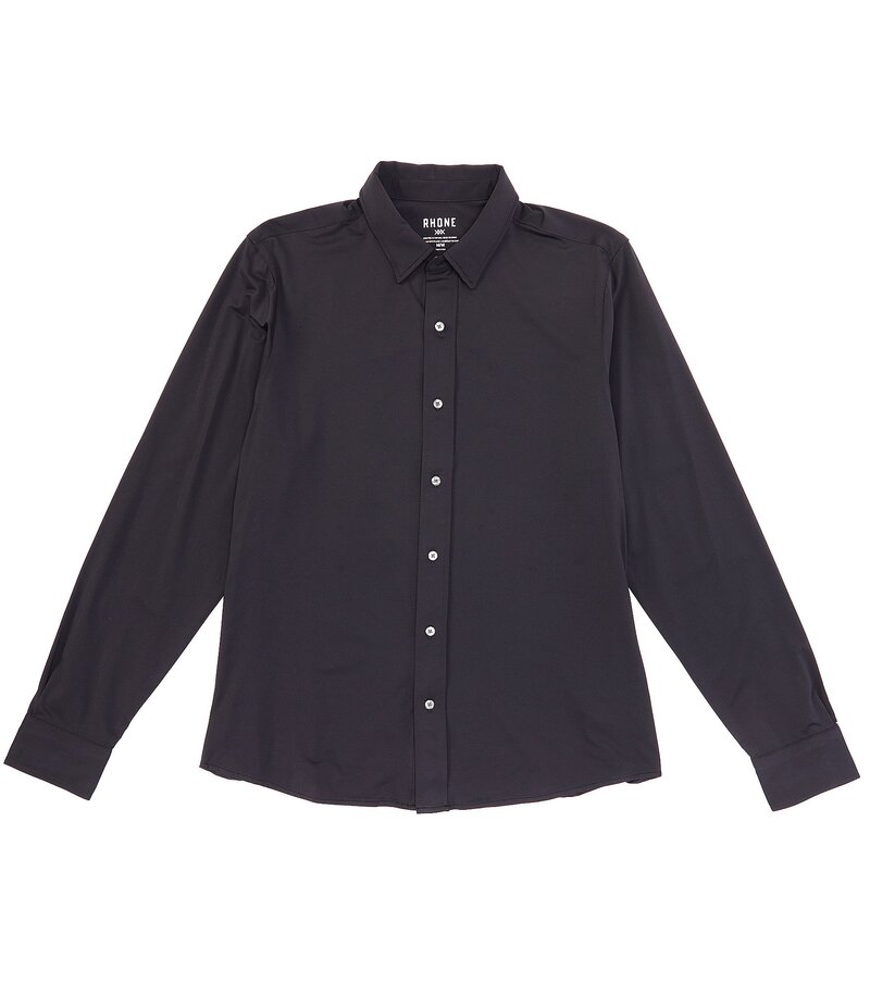 ローヌ メンズ トップス シャツ スリムフィット RHONE Slim Fit Solid Commuter Performance Stretch Long Sleeve Woven Shirt Black ブラック|ReVida 店