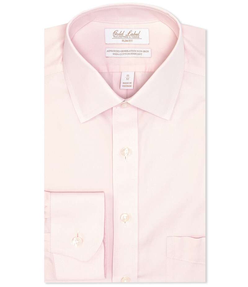 ラウンドトゥリーアンドヨーク メンズ トップス シャツ スリムフィット Gold Label Roundtree & Yorke Non-Iron Slim Fit Spread Collar Dress Shirt Pink ピンク