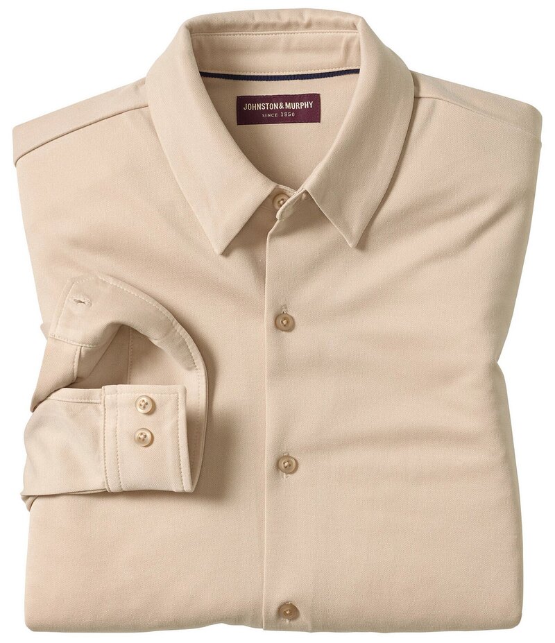 ジョンストンアンドマーフィー メンズ トップス シャツ ヴィンテージ Johnston & Murphy Vintage Birdseye Long Sleeve Woven Shirt Tan タン