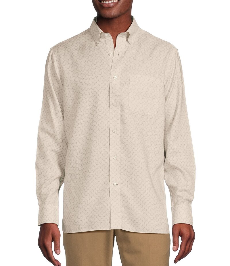 ダニエル クレミュ メンズ トップス シャツ プリント オックスフォード Daniel Cremieux Signature Label Non-Iron Printed Oxford Long Sleeve Woven Shirt String