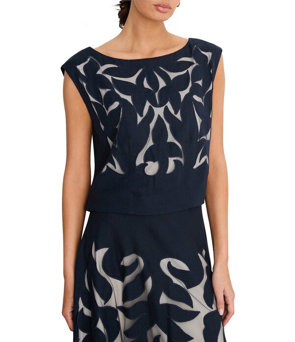 ニックアンドゾー レディース トップス プルオーバー カットアウト ノースリーブ リネン NIC + ZOE Antibes Linen Cut Out Boat Neck Sleeveless Top Dark Indigo インディゴ