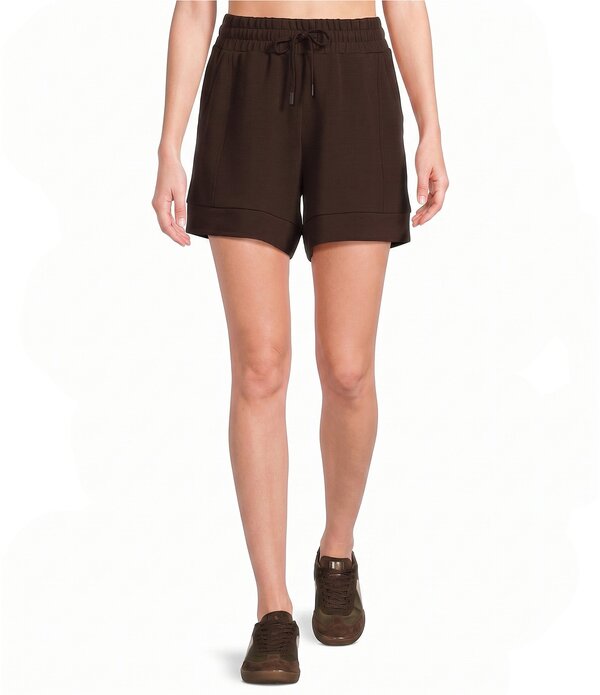 バーレイ レディース ボトムス ハーフパンツ・ショーツ ショートパンツ Varley Atrium Coordinating Double Soft High Rise Drawstring Tie Waist Pull-On Shorts Coffee Bean コーヒー|ReVida 店
