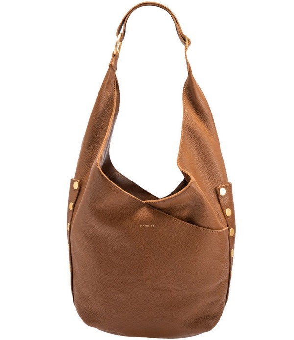 ハミット レディース バッグ Hammittom Zip Brushed Gold Slouchy Shoulder Hobo Bag Mahogany Pebble/Brushed Gold/Red Zip レッド｜ReVida 店