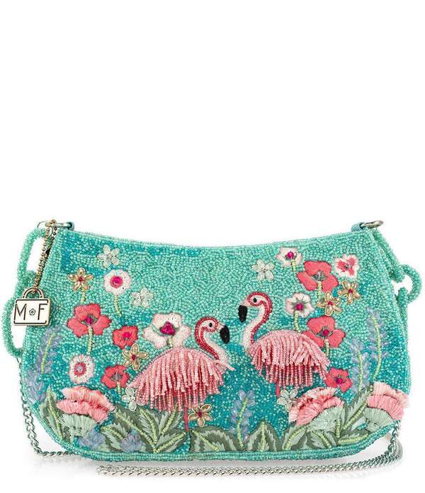 メリーフランセス レディース バッグ フリンジ Mary Frances Flirty Flamingos Beaded Fringe Crossbody Bag Blue ブルー|ReVida 店