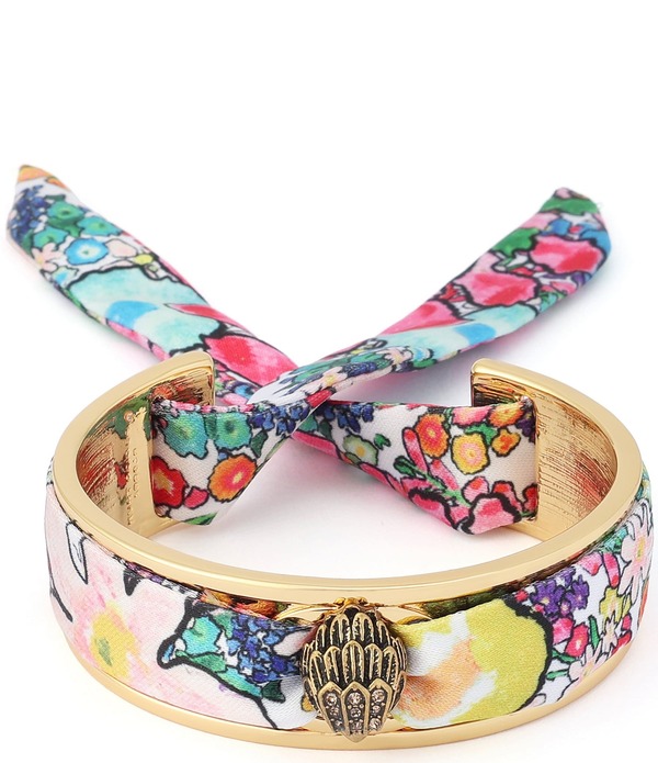 カートジェイガーロンドン レディース アクセサリー ブレスレット・バングル・アンクレット フラワー柄 フラワー Kurt Geiger London Signatureagle Floral Resort Fabricuff Bracelet Multi マルチカラー｜ReVida 店