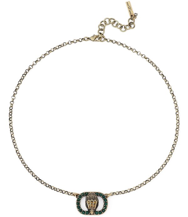 カートジェイガーロンドン レディース アクセサリー ネックレス・チョーカー チェルシー レース Kurt Geiger London Signature Chelseagle Short Pendant Necklace Green グリーン｜ReVida 店