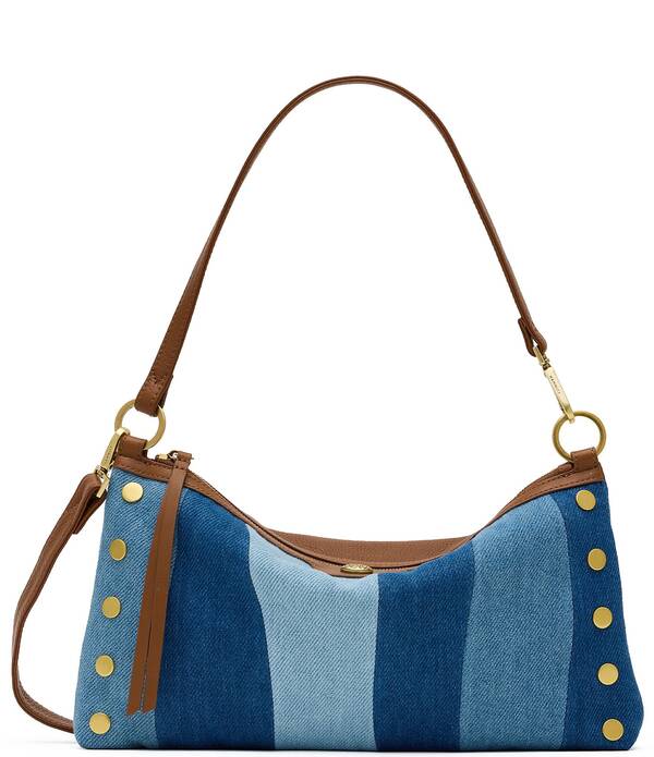 ハミット レディース バッグ デニム Hammitt Kyle Medium Denim Studded Shoulder Bag Silverlake デニム|ReVida 店