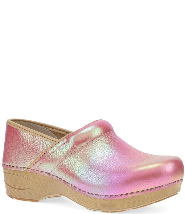 ダンスコ レディース シューズ サンダル レザー Dansko XP 2.0 Iridescent Leather Clogs Pink Iridescent Leather ピンク｜ReVida 店