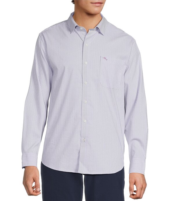 トッミーバハマ メンズ トップス シャツ Tommy Bahama Sarasota Stretch Ventura Bay Long Sleeve Woven Shirt Classic Lavender ラベンダー｜ReVida 店