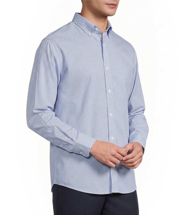 ラウンドトゥリーアンドヨーク メンズ トップス シャツ トール Gold Label Roundtree & Yorke Big & Tall Non-Iron Solidobby Sport Shirt Blue ブルー|ReVida 店