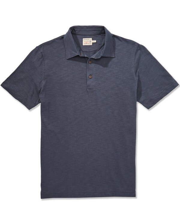ファレティ メンズ トップス シャツ Faherty Sunwashed Short Sleeve Polo Shirt Dune Navy ネイビー|ReVida 店