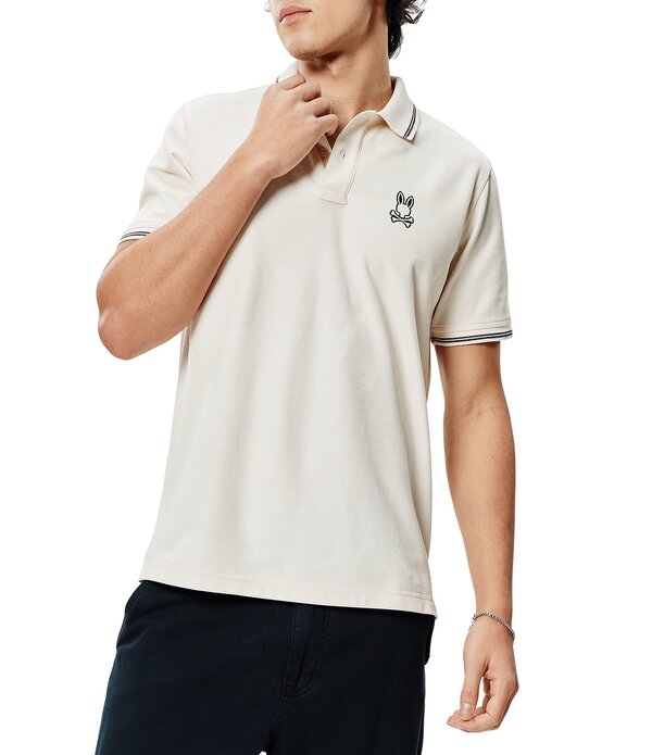 サイコバニー メンズ トップス シャツ Psycho Bunny Elijah Pique Short Sleeve Polo Shirt Pristine｜ReVida 店 27,936円