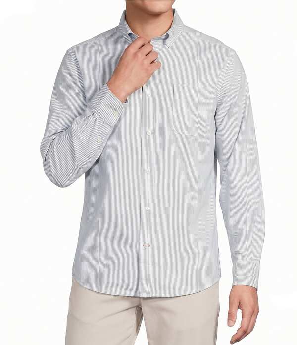 ダニエル クレミュ メンズ トップス シャツ Cremieux Blue Label Stripe Long Sleeve Woven Shirt Green グリーン｜ReVida 店
