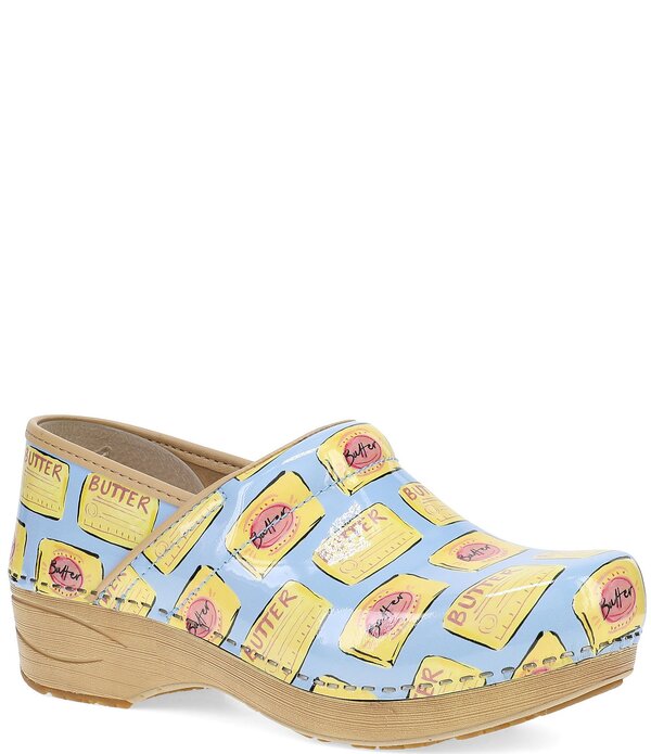 ダンスコ レディース シューズ サンダル プリント レザー Dansko XP 2.0 Butter Print Patent Leather Clogs Butter|ReVida 店