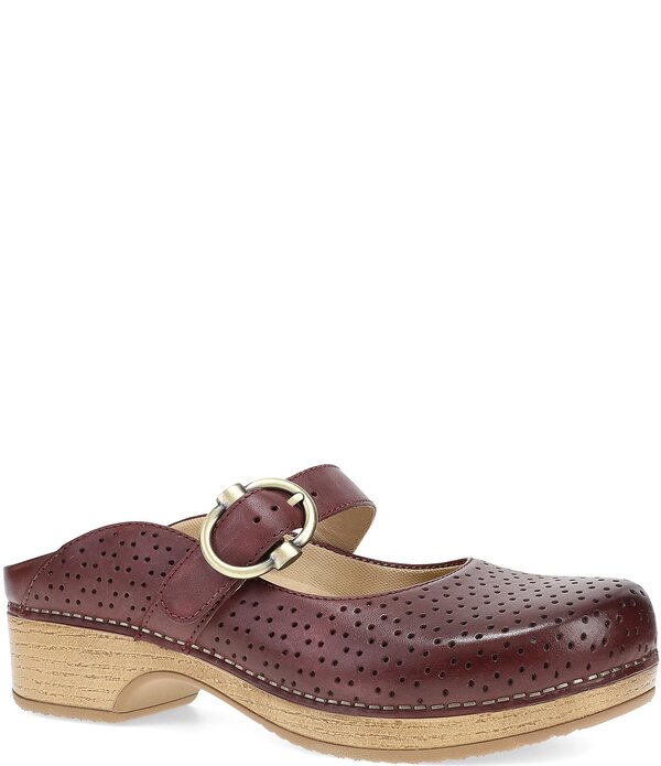 ダンスコ レディース シューズ サンダル レザー Dansko Blaire Perforated Leather Mary Jane Clogsangria|ReVida 店