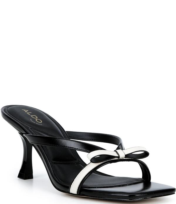 アルド レディース シューズ ヒール サンダル ミニ ALDO Women's Elanore Mini Bow Dressandals Jet Black/Birch ブラック｜ReVida 店