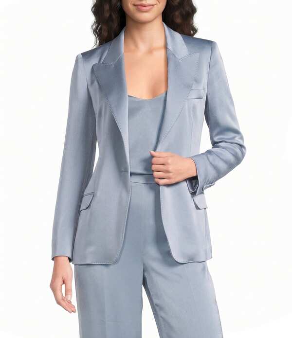 マレーラ レディース アウター コート ブレザー Marella Mllziminotch Lapel Collar Long Sleeve Single Button Blazer Dust Blue ブルー|ReVida 店