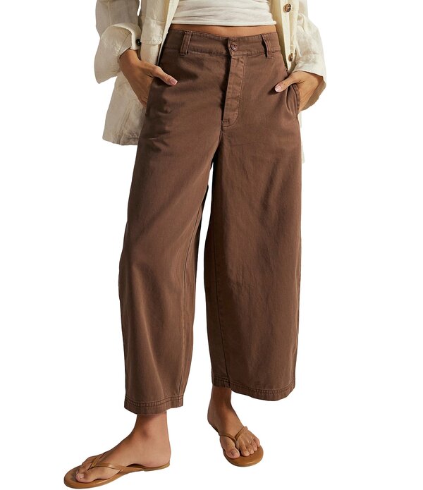 フリーピープル レディース ボトムス カジュアルパンツ ダウン Free People We The Free Laydown Chino High-Rise Wide-Barreleg Pants Brownie｜ReVida 店
