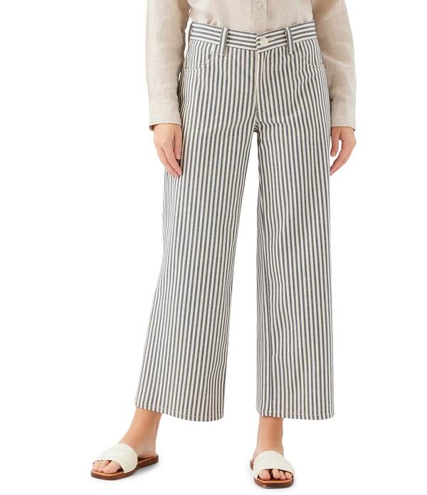 カレンケーン レディース ボトムス デニムパンツ ワイドレッグ クロップド ジーンズ Karen Kane Striped High Rise Wide Leg Cropped Jeans 993 ストライプ｜ReVida 店