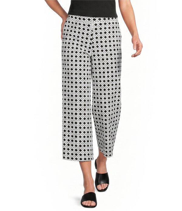 ジュードコーナリー レディース ボトムス カジュアルパンツ ワイドレッグ プリント Jude Connally Lolly Pebble Rattan Black Print Coordinating Lightweight Jude Cloth Wide Leg Cropants Pebble Rattan Black ブラック｜ReVida 店