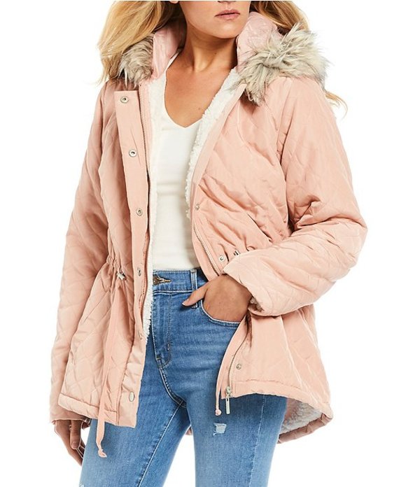 新作人気 コート ジャケット アウター ジャケット ブルゾン レディース カッパーキー Quilted Blush Coat Anorak Hooded Fur Faux Www Wbnt Com