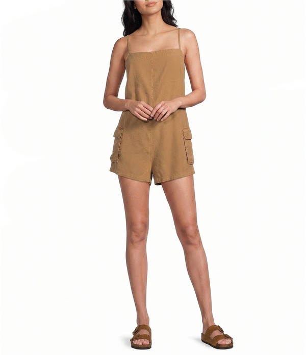 ソルティークルー レディース トップス ワンピース ヴィンテージ ロンパース ノースリーブ Salty Crew Driftwood Sleeveless Vintage-Washed Twill Romper Bronze Brown ブラウン|ReVida 店