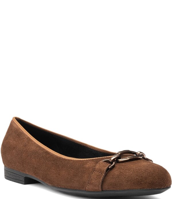 アラ レディース シューズ パンプスエード ara Siene Suede Chain Strap Hardware Flats Brown ブラウン|ReVida 店