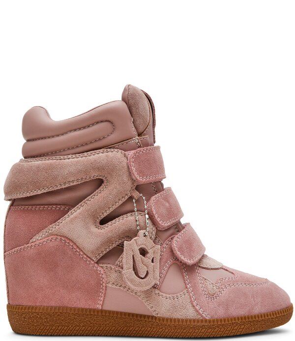 スティーブ マデン レディース シューズ スニーカー スエード Steve Madden Mavisuede High Top Wedge Sneakers Pink Multi ピンク｜ReVida 店