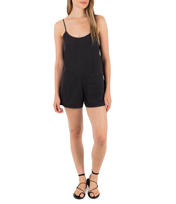 ハーレー レディース トップス ワンピース ロンパース ノースリーブ Hurley Wavy Daysleeveless Romper Off Black ブラック｜ReVida 店