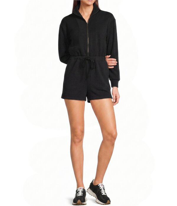 カッパーキー レディース トップス ワンピース ハーフジップ ロンパース Copper Key Long Sleeve Quarter Zip Romper Black ブラック|ReVida 店