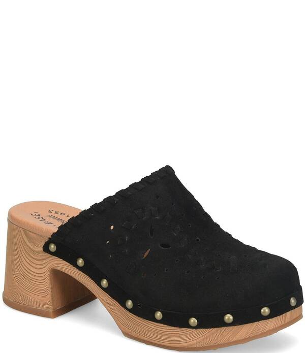 コークイーズ レディース シューズ サンダル スエード ヒール Kork-Ease Tomika Woven Suede Block Heel Mule Clogs Black ブラック｜ReVida 店 35,620円