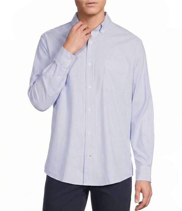 ダニエル クレミュ メンズ トップス シャツ Cremieux Blue Label Stripe Long Sleeve Woven Shirt Blue ブルー｜ReVida 店