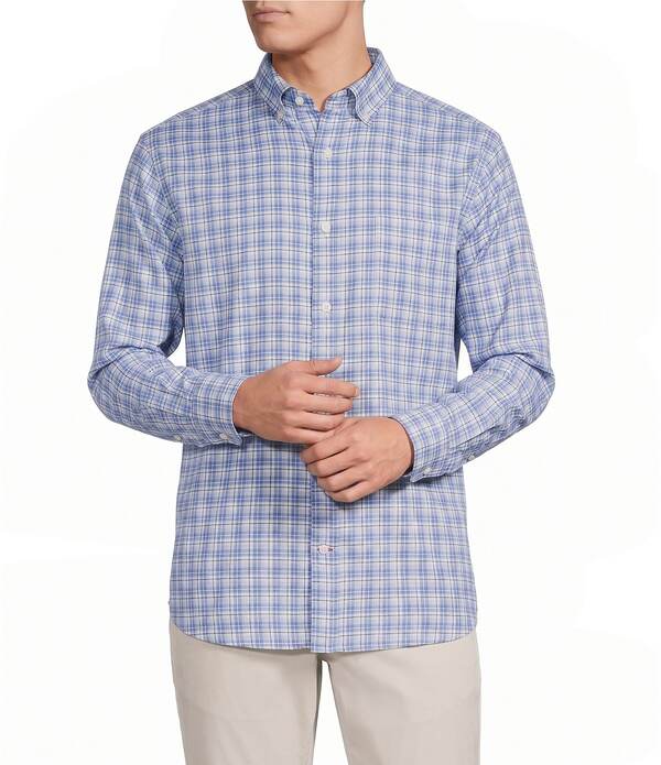 ダニエル クレミュ メンズ トップス シャツ ボタンダウン Cremieux Blue Labelong Sleeve Button Down Collar Plaid Woven Shirt Blue ブルー｜ReVida 店