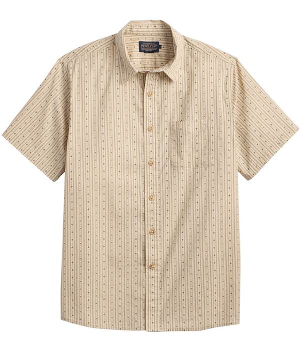 ペンドルトン メンズ トップス シャツ Pendleton Shoreline Stripe Short Sleeve Woven Shirt Harding Stripecru エクリュ｜ReVida 店