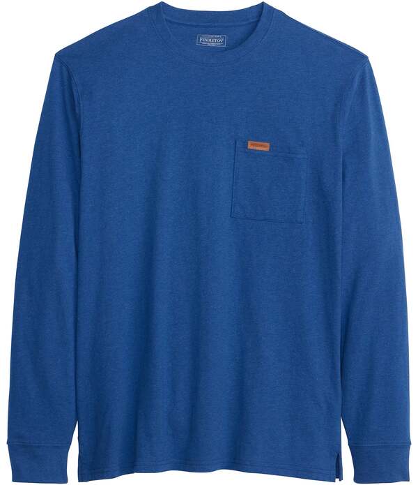 ペンドルトン メンズ トップス シャツ Pendleton Deschutes Long Sleeve T-Shirt Blue Heather ヘザー｜ReVida 店